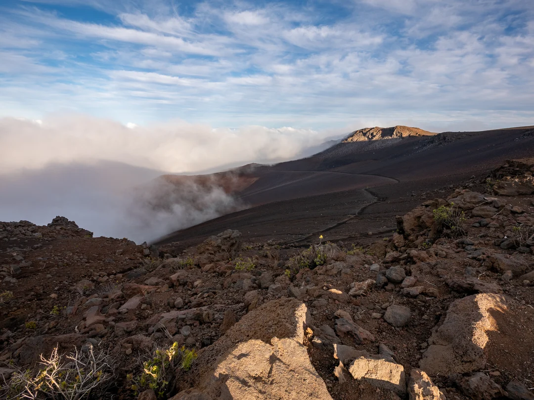 View inside the crater valley